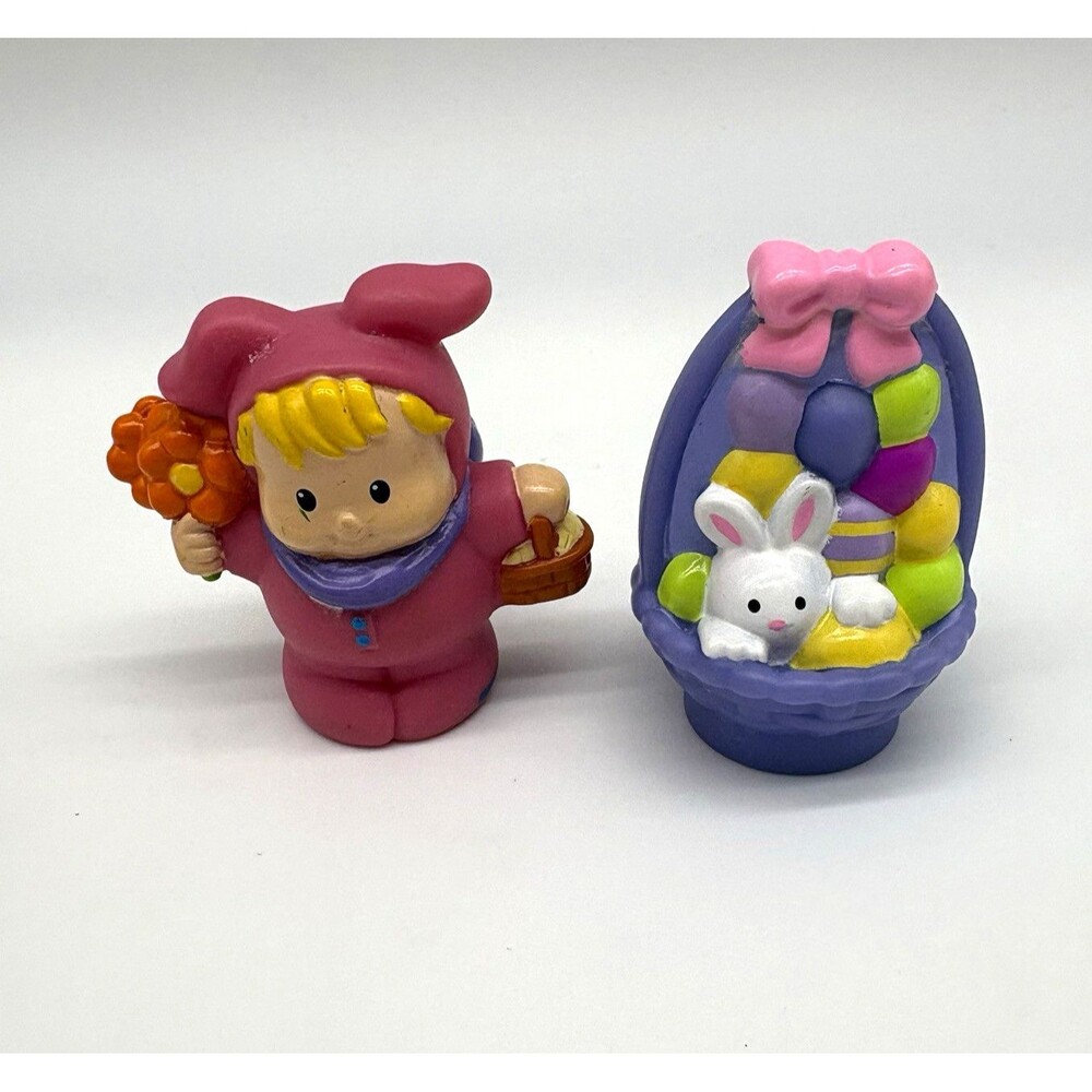 Fisher-Price Little People Easter Bunny Girl Figure & Egg Basket 2002